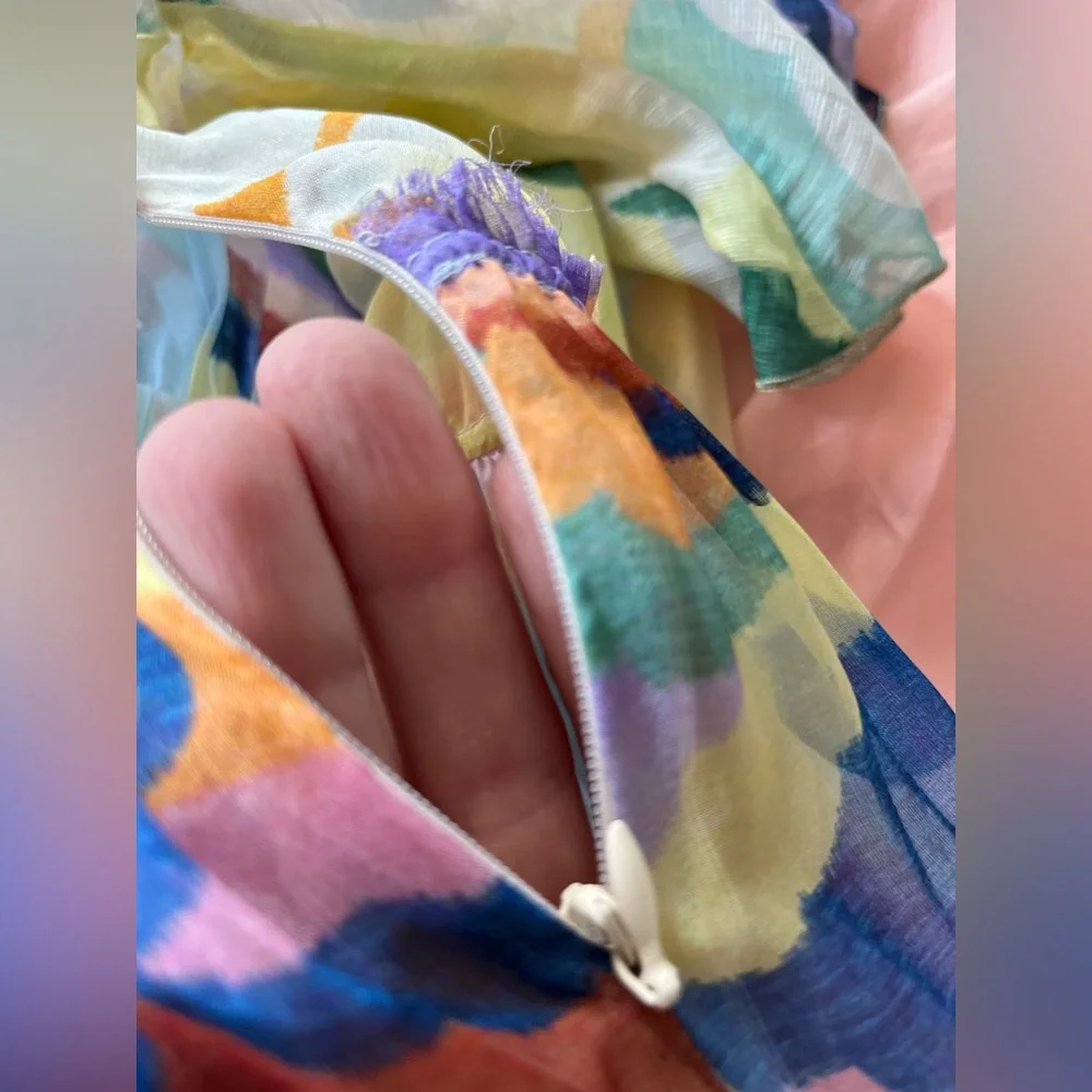 Forte Forte Silk Chiffon Dress with "Up Above in The Sky" Print in Morning. 10 - Picture 7 of 16